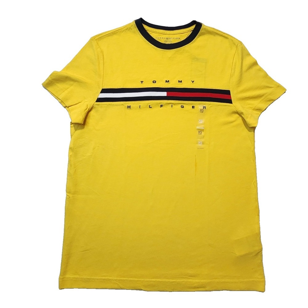 Tommy Hilfiger Men's Short-Sleeve Tino T Shirt Yellow Size XS NWT